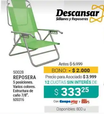 Cooperativa Obrera 50028 Reposera oferta