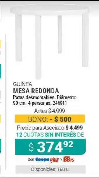 Cooperativa Obrera Guinea Mesa Redonda oferta