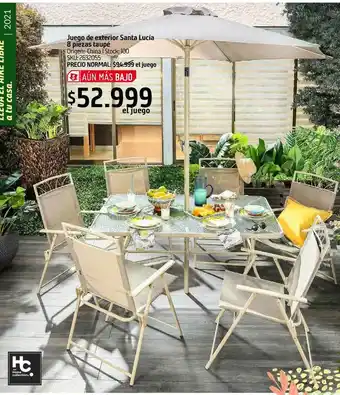 Sodimac Juego De Exterior Santa Lucia 8 Piezas Taupé oferta