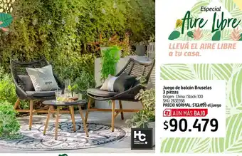 Sodimac Juego De Balcón Bruselas 3 Piezas oferta