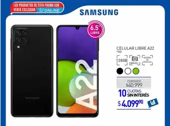 La Anonima Celular Libre A22 Samsung oferta