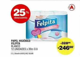 Atomo Conviene Papel Higiénico Felpita Blanco x 30m oferta