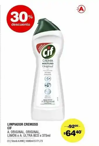 Atomo Conviene Limpiador Cremoso Cif x 375ml oferta