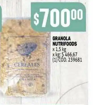 Makro Granola Nutrifoods x 1,5kg oferta