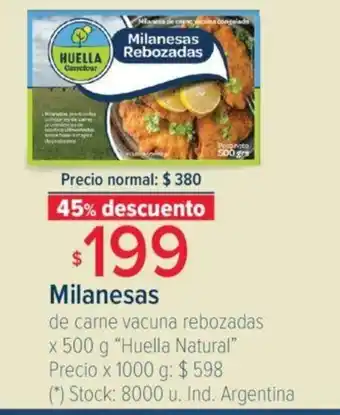 Carrefour Milanesas de carne vacuna rebozadas x 500g oferta