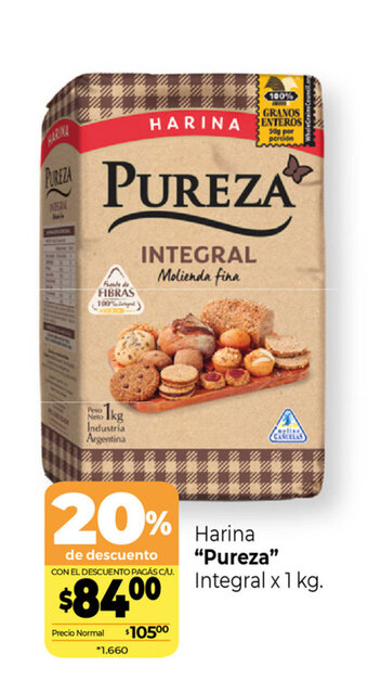 La Anonima "Pureza" Harina Integral x 1kg oferta
