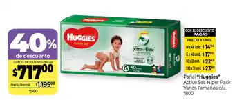 La Anonima "Huggies" Pañal Active Sec Hiper Pack Varios Tamaños c/u oferta