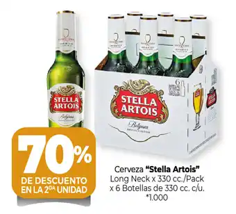 La Anonima "Stella Artois" Cerveza Long Neck x 330cc. / Pack x 6 Botellas de 330cc. c/u oferta