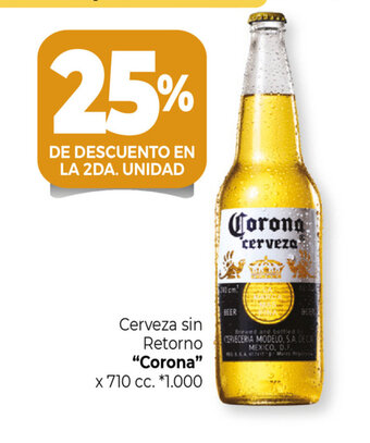 La Anonima "Corona" Cerveza sin Retorno x 710cc oferta