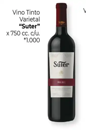 La Anonima "Suter" Vino Tinto Varietal x 750 cc. c/u oferta