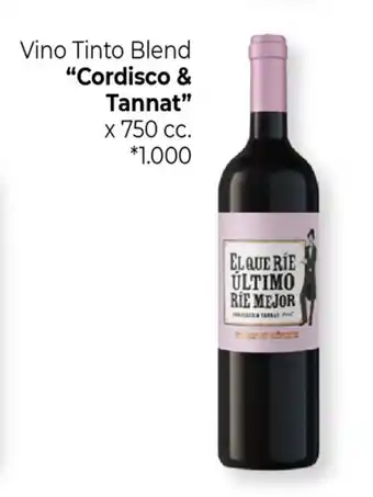 La Anonima "Cordisco & Tannat" Vino Tinto Blend x 750cc. oferta