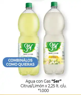 "Ser" Agua con Gas Citrus/Limón x 2,25lt. c/u
