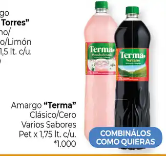 La Anonima "Terma"Amargo Clásico/Cero Varios Sabores Pet x 1,75lt. c/u oferta