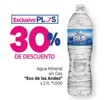 La Anonima "Eco de los Andes" Agua Mineral sin Gas x 2lt. oferta