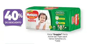 La Anonima "Huggies" Pañal Pants Active Sec Hiper pack Varios Tamaños c/u oferta