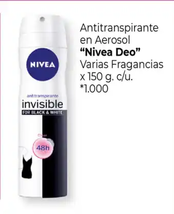 La Anonima "Nivea Deo" Antitranspirante en Aerosol Varias Fragancias x 150g. c/u oferta