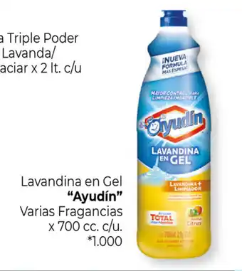 La Anonima "Ayudin" Lavandina en Gel Varias Fragancias x 700 cc. c/u oferta