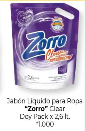 La Anonima "Zorro" Jabón Líquido para Ropa Clear Doy Pack x 2,6lt oferta