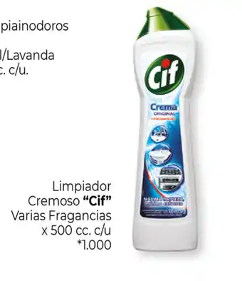 "Cif" Limpiador Cremoso Varias Fragancias x 500cc. c/u