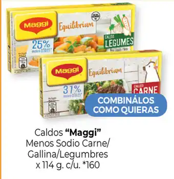 La Anonima "Maggi" Caldos Menos Sodio Carne/Gallina/Legumbres x 114g. c/u oferta