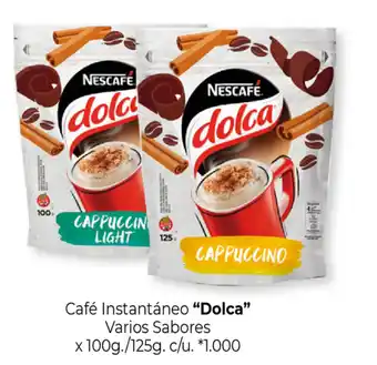 La Anonima Nescafé Dolca Café Instantáneo Varios Sabores x 100g./125g. c/u oferta