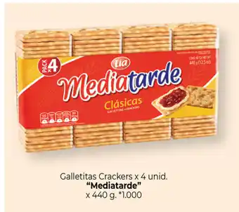 La Anonima "Mediatarde" Galletitas Crackers x 4 unid. x 440g oferta