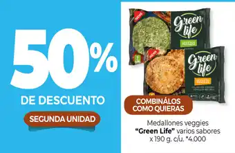 La Anonima "Green Life" Medallones veggies varios sabores x 190g. c/u oferta