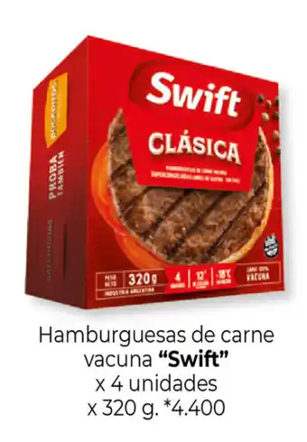 La Anonima "Swift" Hamburguesas de carne vacuna x 4 unidades x 320g oferta
