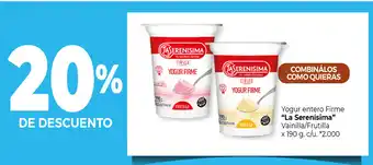 La Anonima "La Serenísima" Yogur entero Firme Vainilla/Frutilla x 190g. c/u oferta