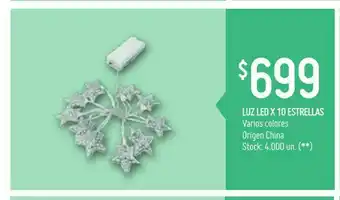 Walmart Luz led x 10 estrellas oferta