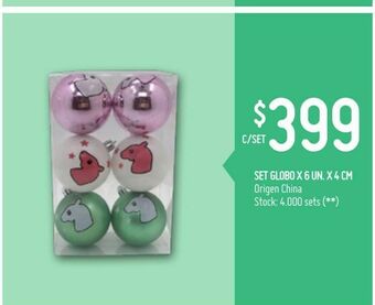 Walmart Set globo x 6 un. x 4 cm oferta