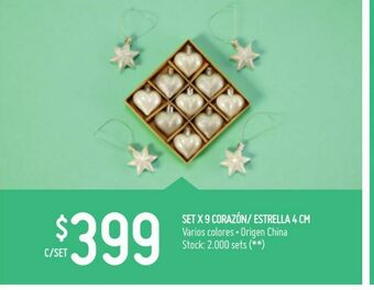 Walmart Set x 9 corazón/ estrella 4 cm oferta