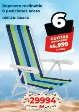Supermayorista Vital Reposera reclinable 8 posiciones acero oferta