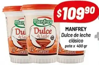 Almacor Manfrey Dulce de Leche clásico pote x 400gr oferta