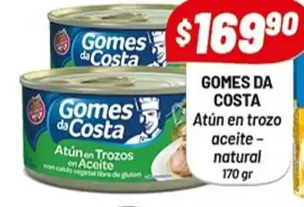Almacor Gomes Da Costa Atún en trozo aceite natural 170gr oferta