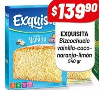 Almacor Exquisita Bizcochuelo vainilla coco naranja limon 540gr oferta