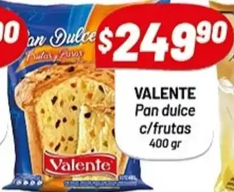 Almacor Valente Pan dulce c/frutas 400gr oferta