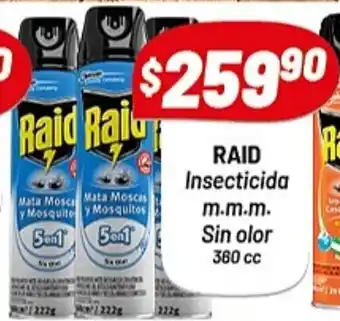 Almacor RAID Insecticida mmm Sin olor 360cc oferta