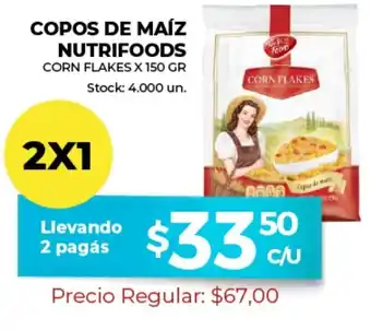 Supermercados Tadicor Copos De Maíz Nutrifoods Corn Flakes x 150gr oferta