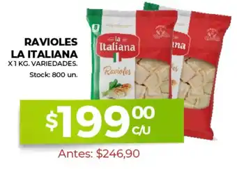 Supermercados Tadicor Ravioles La Italiana x 1kg Variedades oferta