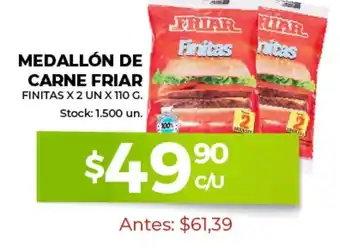 Supermercados Tadicor Medallón De Carne Friar Finitas x 2un x 110g oferta