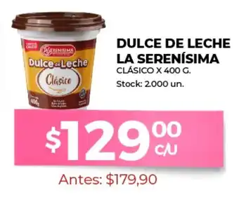 Supermercados Tadicor Dulce De Leche La Serenísima Clásico 400grs oferta