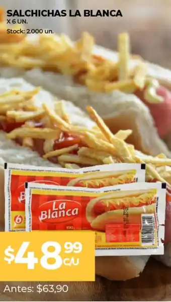 Supermercados Tadicor Salchichas La Blanca x 6un oferta