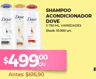 Supermercados Tadicor Dove Shampoo Acondicionador x 750ml oferta