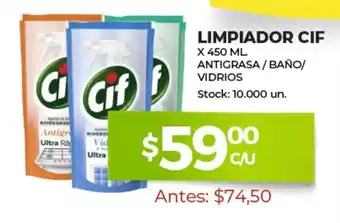Supermercados Tadicor CIF Limpiador x 450ml Antigrasa/Baño/Vidrios oferta