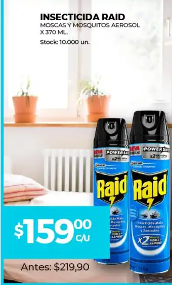 Supermercados Tadicor Insecticida Raid Moscas y Mosquitos Aerosol x 370ml oferta