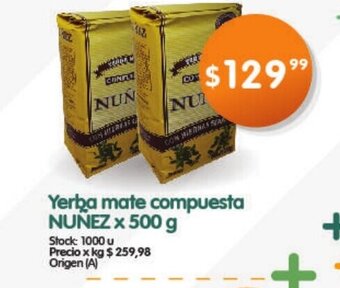 Supermercados Buenos Días Nuñez Yerba mate compuesta x 500g oferta