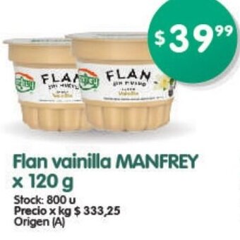 Supermercados Buenos Días Manfrey Flan vainilla x 120g oferta