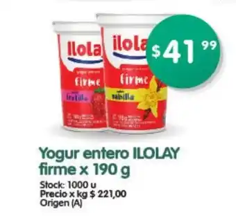 Supermercados Buenos Días Ilolay yogur entero firme x 190g oferta