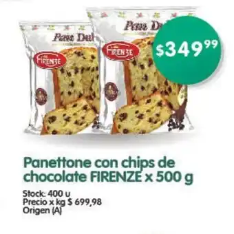 Supermercados Buenos Días Firenze Panettone con chips de chocolate x 500g oferta